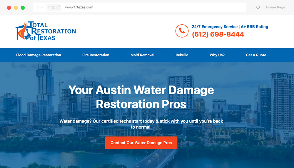 seo case study water damage restoration